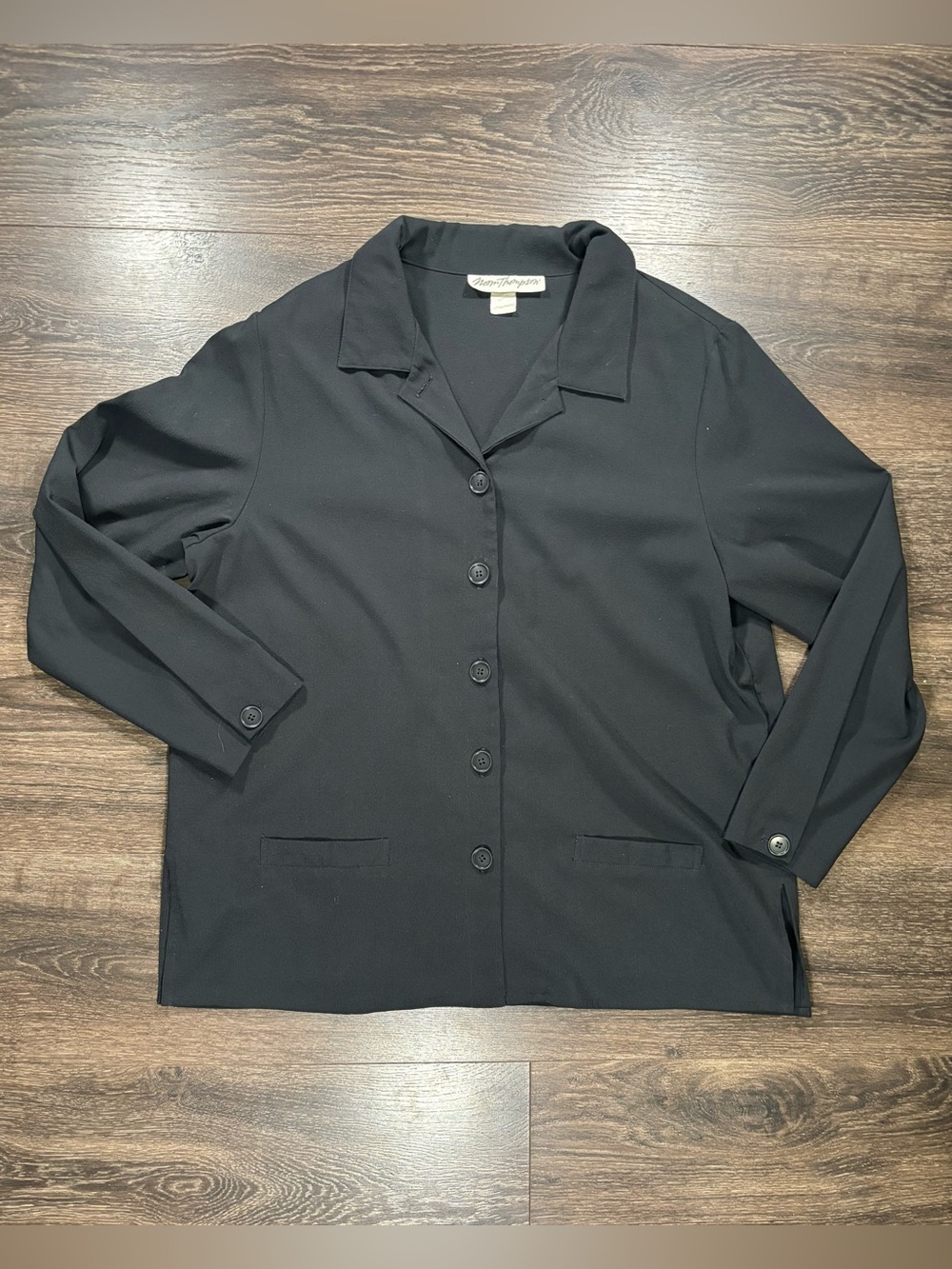 Vintage Norm Thompson Ladies Button Up Blouse With Pockets size XL
